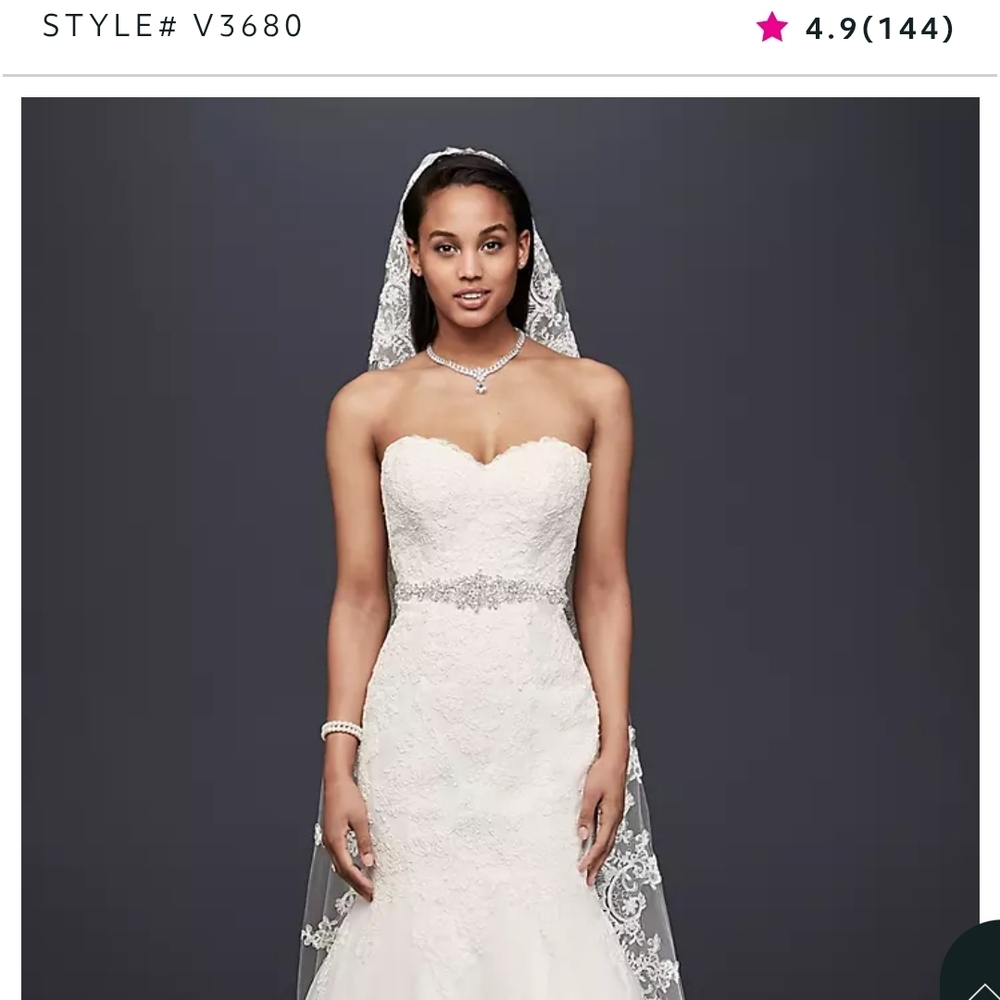 Strapless Lace Mermaid Wedding Dress with Beaded Waist